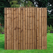1.83x1.8M(6') FLAT TOP FEATHER EDGE PANEL BROWN TREATED (MTO)