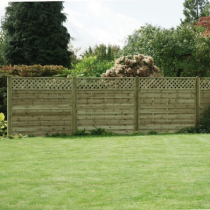 1.5mHx1.8m HORIZONTAL LATTICE TOP FENCE PANEL GREEN TREATED