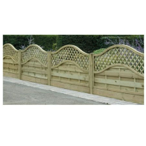 0.9mHx1.8mW OMEGA LATTICE TOP FENCE PANEL GRN TRT SECONDS