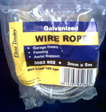 WIRE ROPE 3mm x 5m ROLL GALVANISED