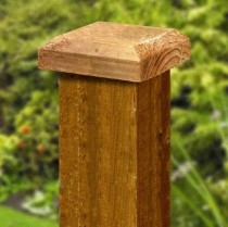 POST CAP FOR 100x100mm POST TREATED BROWN
