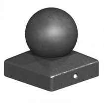 Metal Ball Finial 4" (100mm) Epoxy Black
