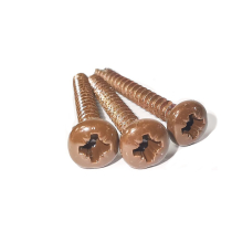 DURAPOST PAN HEAD TIMBER SCREW 4x40mm SEPIA BROWN BAG/10