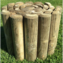 375mm H x 70mm DIA(HALF-ROUND) x 1.8m LOG ROLL GREEN TREATED*