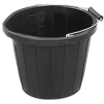 3 GALLON BUCKET POLY BLACK c/w POURER