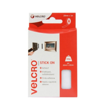 VELCRO BRAND STICK ON TAPE 20mm x 1m WHITE