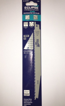 RECIPROCATING SAW BLADE WOOD 200x19x1.5mm 8"/6-10TPI(5pk)