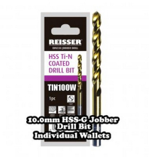 10mm HSS JOBBERS DRILL BIT REISSER Ti-N COATED Pack of 1