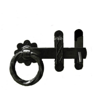 8" RING GATE LATCH ORNAMENTAL HEAVY DUTY  BLACK (PACK)