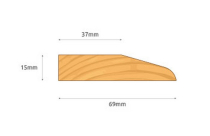 3.9x19x75NOM(15x70FIN) CHAMF. ARCHITRAVE 5THS REDWOOD