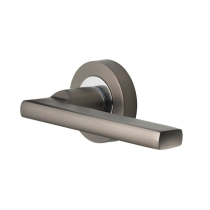 116mm Vela Lever Handles 50mm Round Rose - Graphite/Chrome