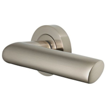 120mm Avior Lever Handles 50mm Round Rose - Satin Nickel