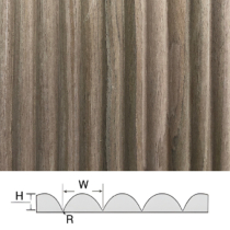 FormPanel Ribbed Flexible Walnut 2400x600x9