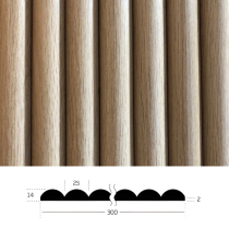 Oak Half Round Flexi Panels - 2400x300 (Pack of 2)