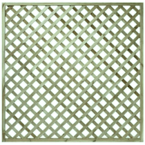 1.8m H x 1.8m W  HEAVY DIAMOND LATTICE FLAT TOP GREEN TREATED