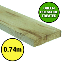 740x100x22mm SAWN PALE GREEN TREATED (3'6"x4"x1"APX)