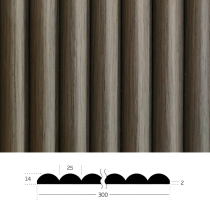 Grey Half Round Flexi Panels 2400x300 (Pack of 2)