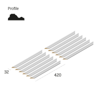 Wall Kit White 3 Primed Panel mitred Mouldings 12x420x420