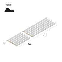 Wall Kit White 3 Primed Panel mitred Mouldings 12x100x420