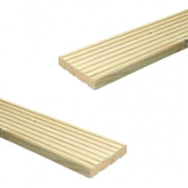 5.1mx146x28mm DECKING BOARD DUAL PROFILE TREATED GREEN