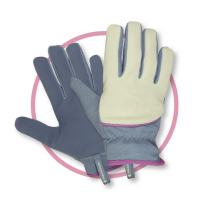 STRETCH FIT SMALL CLIP GLOVES LIGHT DUTY - BLUE & WHITE