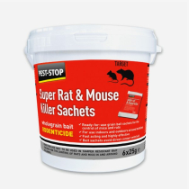 SUPER RAT&MOUSE KILLER SACHETS 6x25g - DIFENACOUM  PEST-STOP