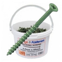 DECK SCREW 8x2.5 4.5x60m PLATED GREEN TUB OF 1000