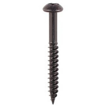 10g x 1" ROUND HEAD SCREWS BLACK JAPANED BAG/15