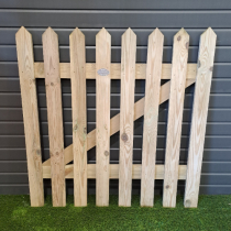 0.9mH X 0.9mW PLANED PALING GATE POINTED TOP 70MM PALES