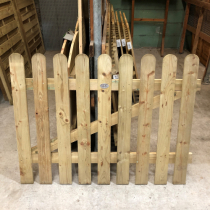 3'Hx4'W PLANED PALING GATE ROUNDED TOP GREEN 90mm PALES