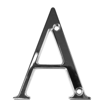 LETTER A CHROME PLATED 50mm VICTORIAN DOOR NUMBER SET