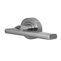 116mm Vela Lever Handles 50mm Round Rose - Polished Chrome