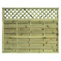1.5mHx1.8m HORIZONTAL LATTICE TOP FENCE PANEL GREEN TRTD*