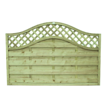 1.2mHx1.8mW OMEGA LATTICE TOP FENCE PANEL GREEN TREATED *