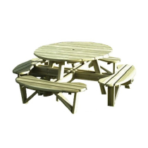 8 SEATER ROUND PICNIC TABLE 1300mm DIA TREATED SOFTWOOD