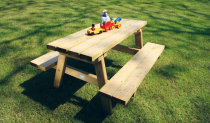 KIDS PICNIC TABLE 1m x 400mm GREEN TREATED