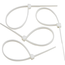 3.6x150mm WHITE CABLE TIES PACK OF 100