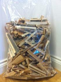 CLEAR BAG OF TIMBER OFF CUTS