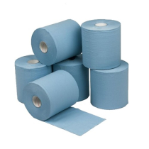 150m x18.5cm 2 PLY CENTRE FEED ROLL PACK OF 6 BLUE