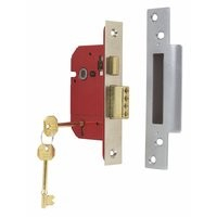 63mm SECURIT 5 LEVER SASH LOCK BRASS PLATED