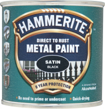 HAMMERITE METAL PAINT SATIN BLACK 250ml