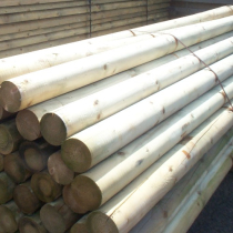 3.6x100mm ROUND POLE(12'x4") UN-POINTED & TREATED