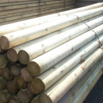 3.6x150mm ROUND POLE (12'x6") UNPOINTED & TREATED          *