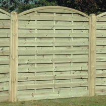 1.8mx1.8m ARCHED HORIZONTAL PANEL TREATED GREEN