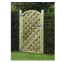1.8m HIGH x0.9m WIDE 'V' ARCHED GATE - GREEN TREATED