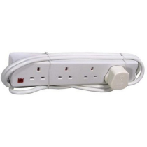 4 WAY EXTENSION SOCKET WHITE 2 METRE CABLE